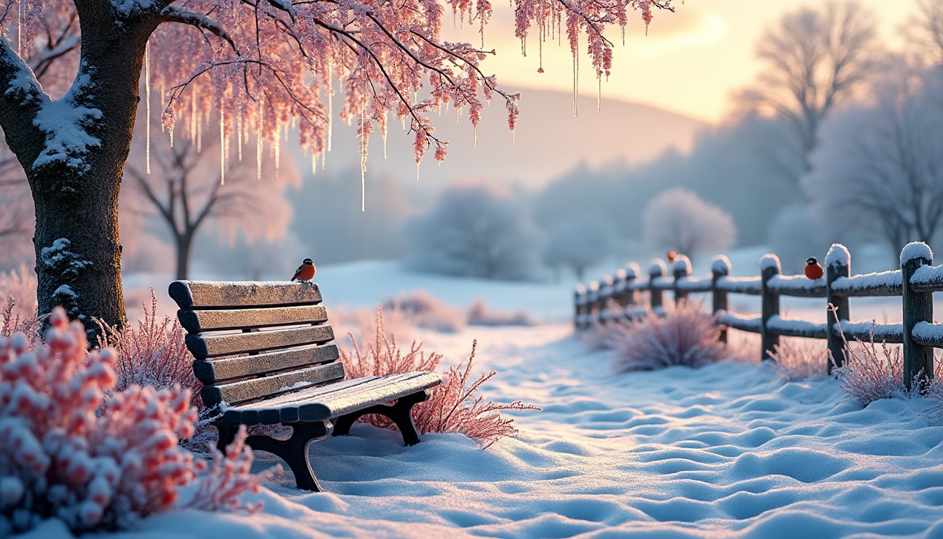 découvrez la magie de l'hiver au jardin à travers ce poème enchanteur qui capture la beauté des paysages enneigés et l'apaisement que cette saison apporte. plongez dans une atmosphère poétique et rêvée, où chaque vers évoque la délicatesse de la nature endormie sous son manteau blanc.