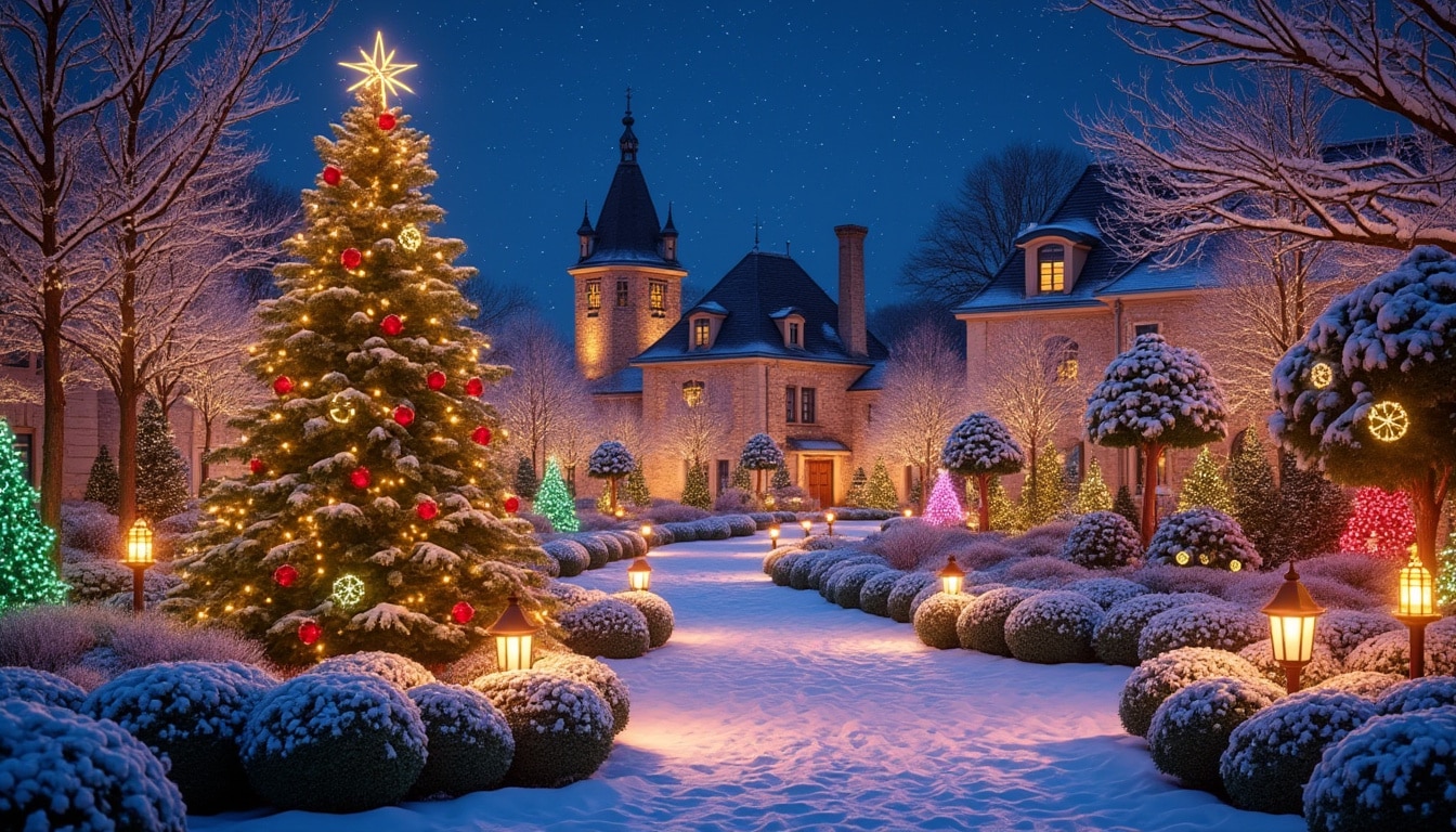 plongez dans l'univers féérique d'un jardin illuminé pour noël près de lillebonne. laissez-vous émerveiller par les festivités lumineuses et la magie des décorations qui créent une ambiance chaleureuse pour toute la famille.