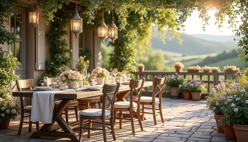 découvrez des idées inspirantes pour aménager une terrasse au style campagne-chic. transformez votre espace extérieur en un havre de paix empreint de charme rustique et d'élégance. offrez-vous un coin de nature avec des accessoires et des déco qui évoquent la sérénité de la campagne.