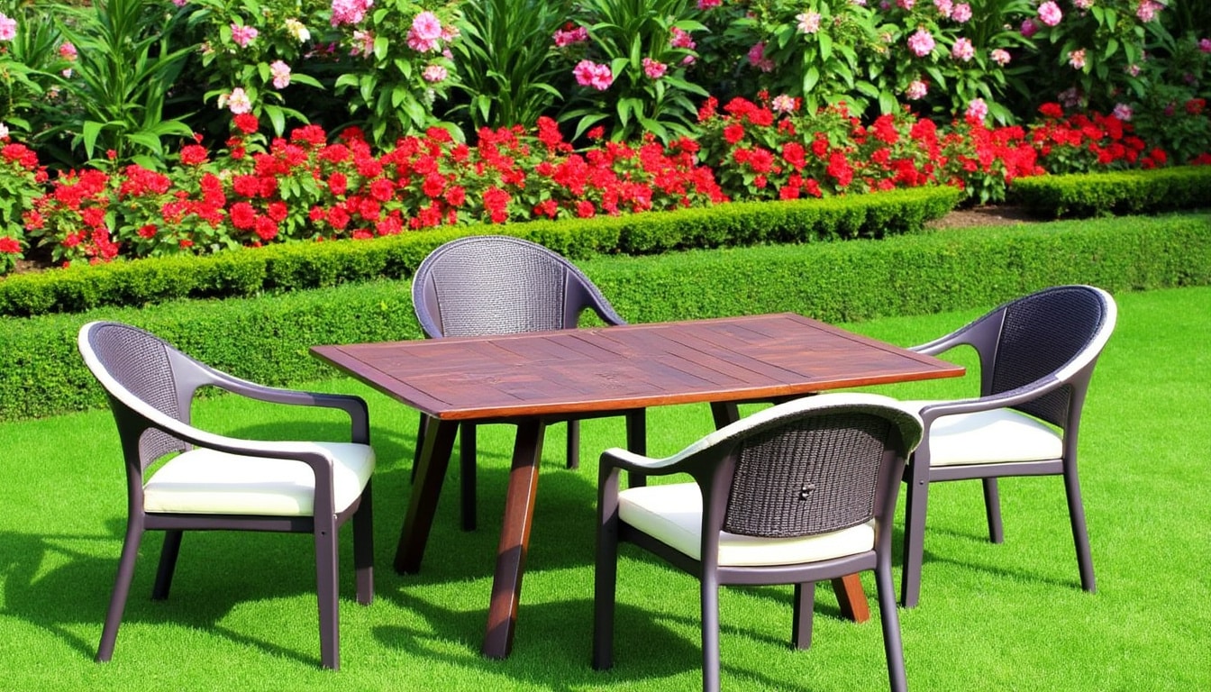 découvrez le nouveau salon de jardin tendance d'action à seulement 99€ ! ne manquez pas cette offre exclusive, les stocks sont limités ! profitez d'un mobilier de jardin stylé pour rehausser votre espace extérieur.