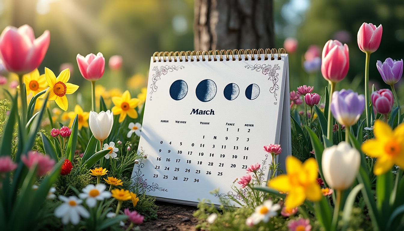 découvrez le calendrier lunaire de mars 2025 pour optimiser vos plantations au jardin. apprenez à tirer parti des phases de la lune pour réussir vos semis et entretiens, garantissant ainsi une culture florissante. ne manquez pas les moments clés pour jardiner efficacement !