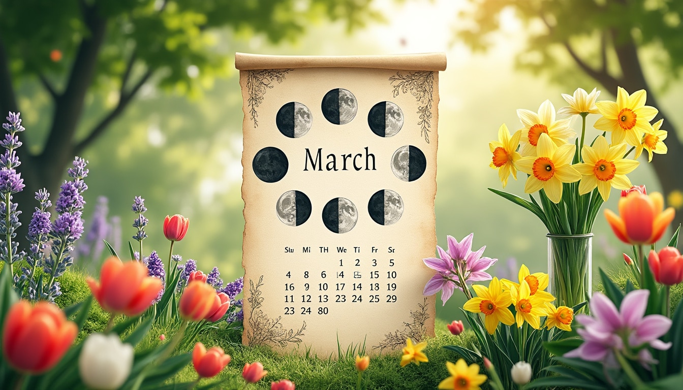 découvrez le calendrier lunaire de mars 2025 et apprenez à optimiser vos plantations au jardin. identifiez les phases lunaires propices pour semer et cultiver vos végétaux afin de garantir une récolte abondante et florissante.