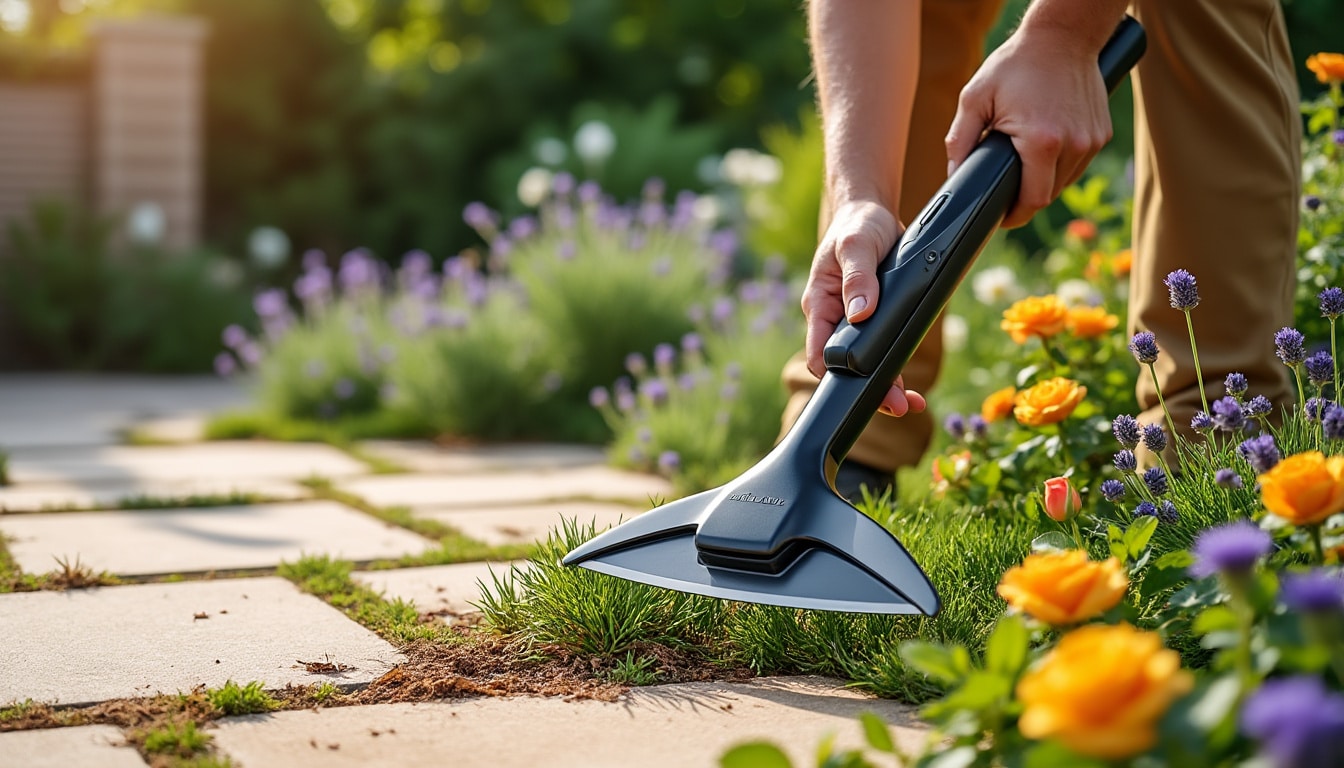 découvrez notre accessoire révolutionnaire à 1 euro pour éliminer les mauvaises herbes de votre terrasse. redonnez éclat et fraîcheur à vos dalles en un rien de temps !