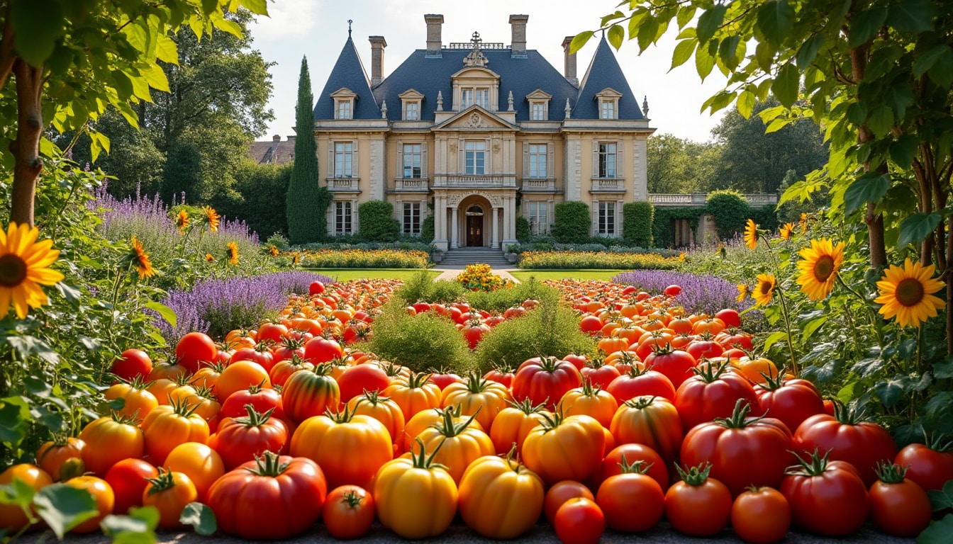plongez dans l'univers fascinant du potager de ce château, où plus de 780 variétés uniques de tomates vous attendent. une expérience inoubliable pour les amateurs de jardinage et de gastronomie!