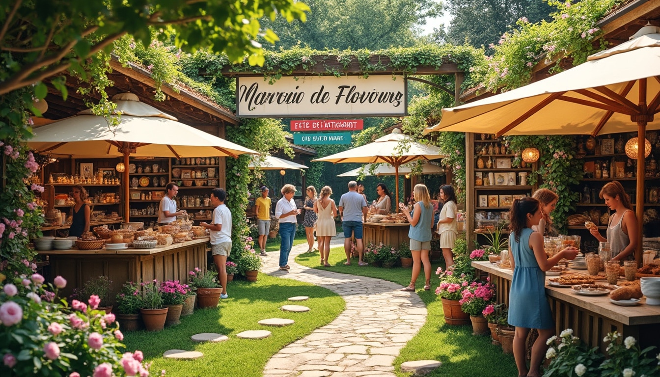 découvrez un jardin féérique métamorphosé en un marché artisanal coloré, où l'art et l'artisanat s'unissent pour offrir une expérience unique. explorez des créations locales, savourez des délices faits maison et plongez dans une ambiance conviviale et inspirante.