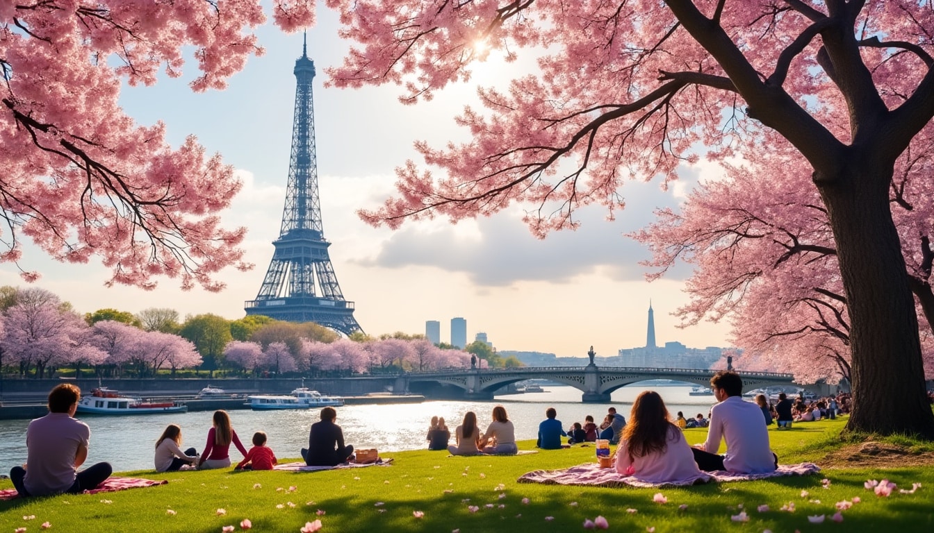 découvrez la beauté éphémère des cerisiers en fleurs à paris et en île-de-france. vivez le hanami, une tradition japonaise célébrant la floraison des cerisiers, avec des promenades sous les arbres en fleurs, des pique-niques en plein air et une immersion dans un véritable paysage féerique. ne manquez pas cette expérience unique au printemps !