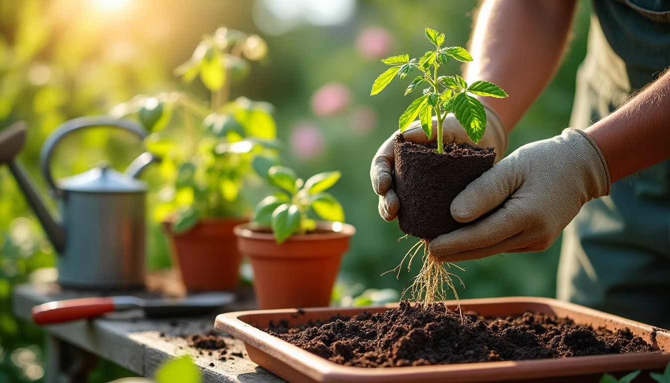 découvrez notre guide complet pour le semis de tomates et apprenez à repiquer vos jeunes plants dans un pot de taille supérieure. optimisez la croissance de vos tomates avec des conseils pratiques et des astuces pour un potager réussi.