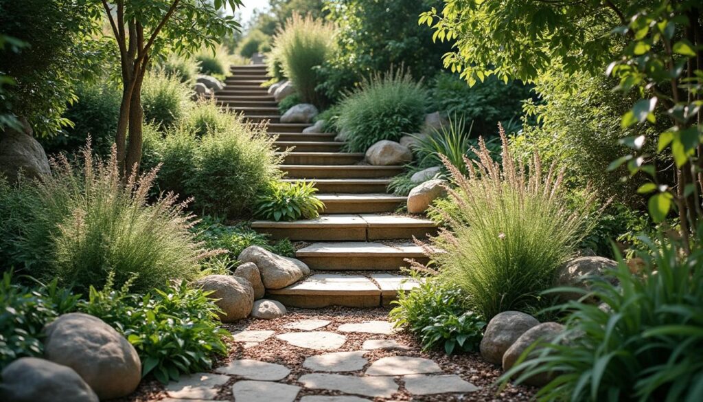 Aménagement jardin en pente raide : guide complet 2025 pour un extérieur parfait