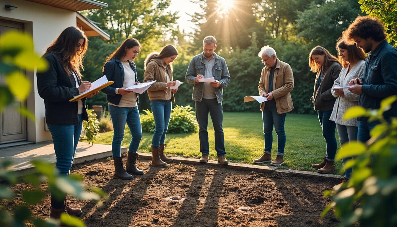Illustration: Analyser et préparer l’espace pour l’aménagement du jardin extérieur devant la maison