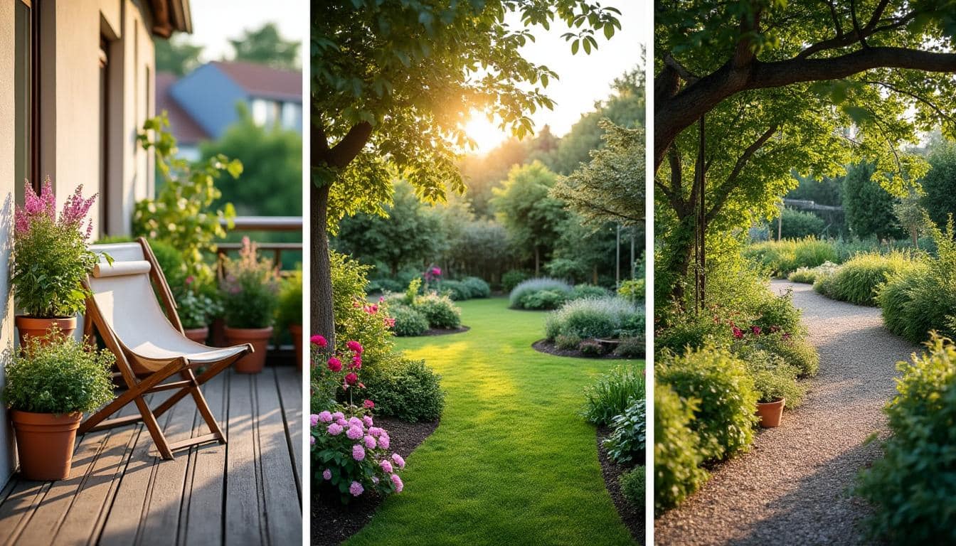Illustration: Exemples d’aménagement de jardin adaptés à différents espaces