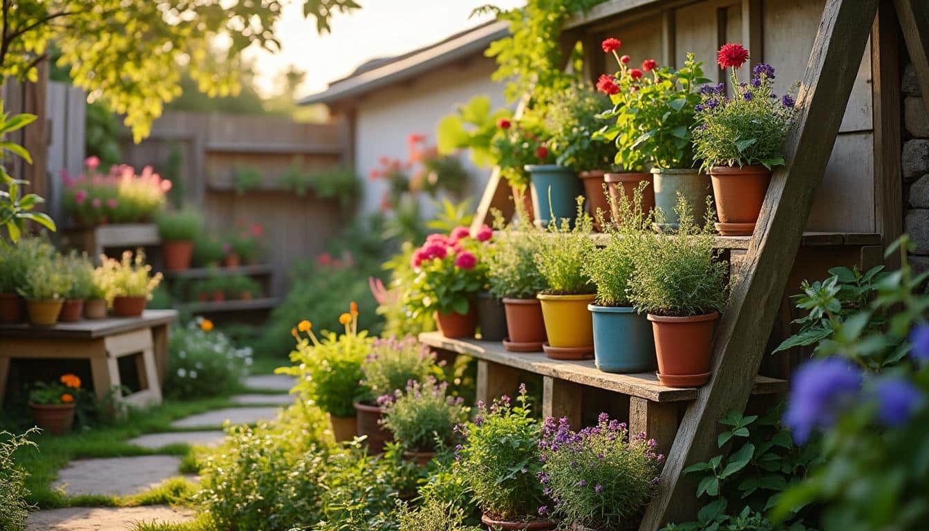 Illustration: Astuces de récupération et DIY pour aménager son jardin pas cher