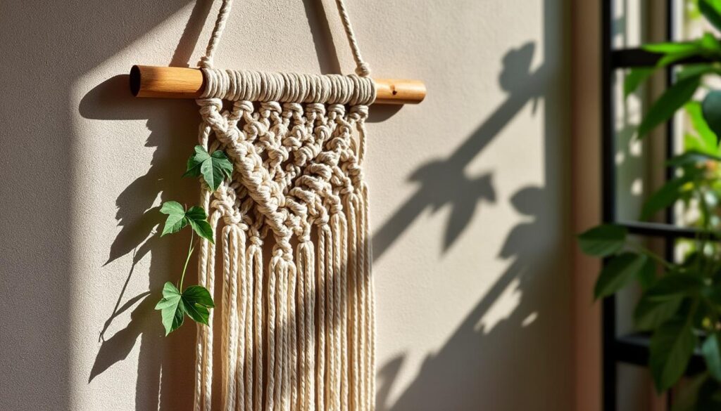 Cadre macramé en corde de coton naturel : idées et conseils déco