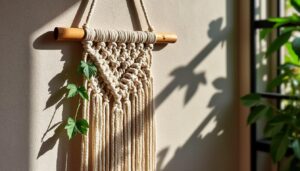 Cadre macramé en corde de coton naturel : idées et conseils déco