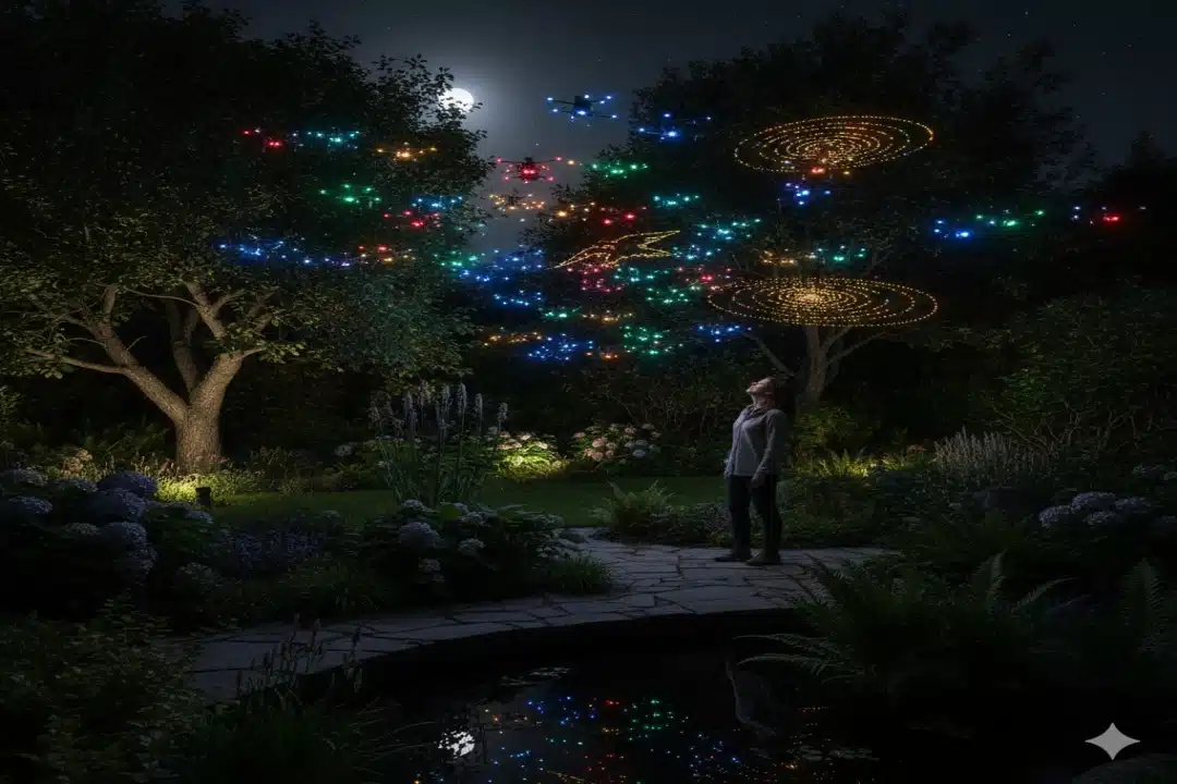 Peut-on faire un spectacle de drones depuis son jardin ? Réglementation et conseils