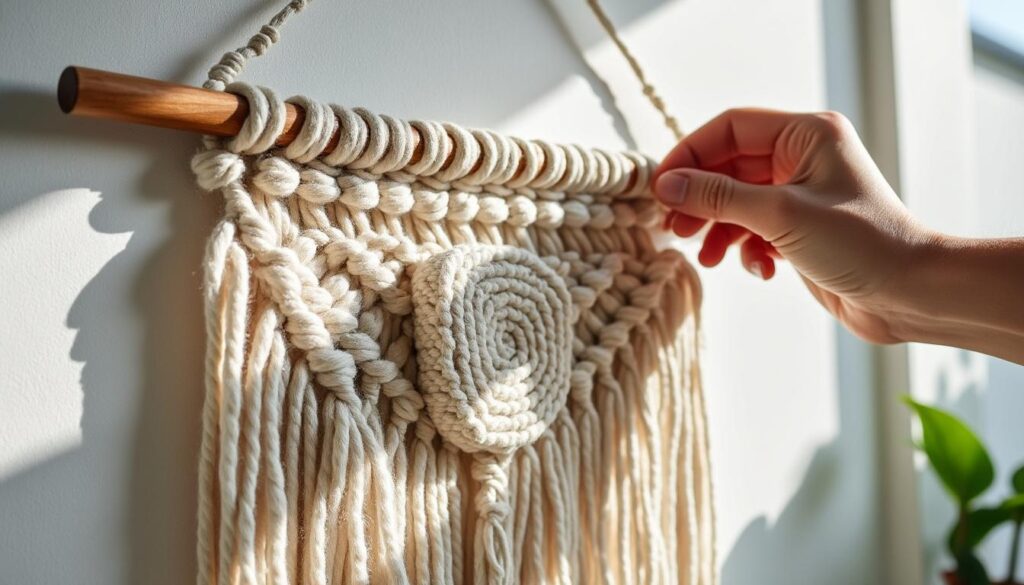 Cadre macramé : astuce anti-poussière et entretien facile