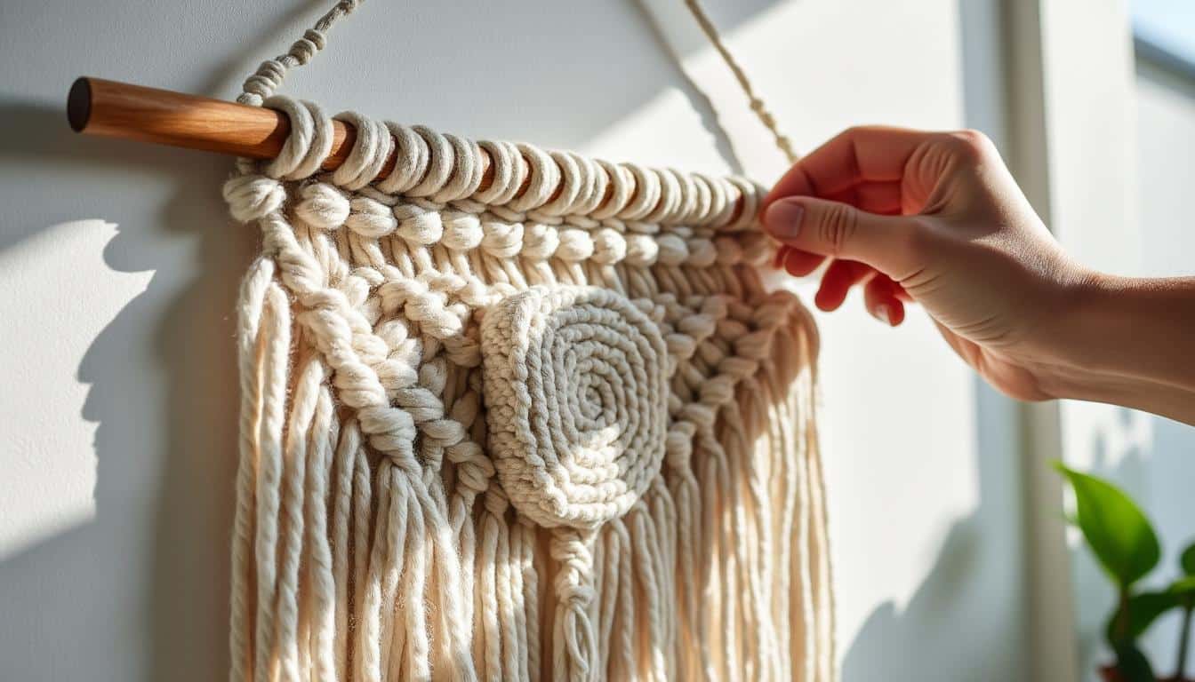 Cadre macramé : astuce anti-poussière et entretien facile