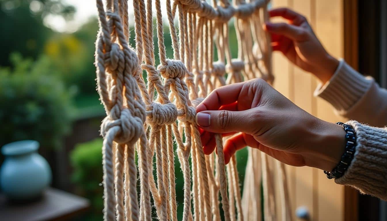 Illustration: Comprendre le cadre macramé et son entretien face à l’humidité en extérieur