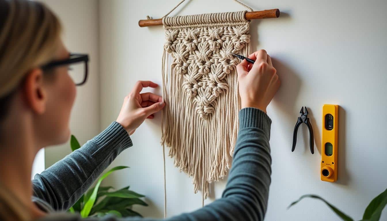 Illustration: Comprendre le cadre macramé et les enjeux d’une fixation murale sécurisée