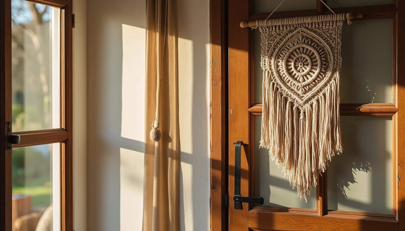Cadre macramé : installation au-dessus de la porte, guide pratique