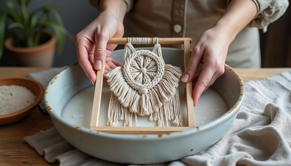 Entretien d’un cadre en macramé : lavage à la main délicat, astuces et conseils