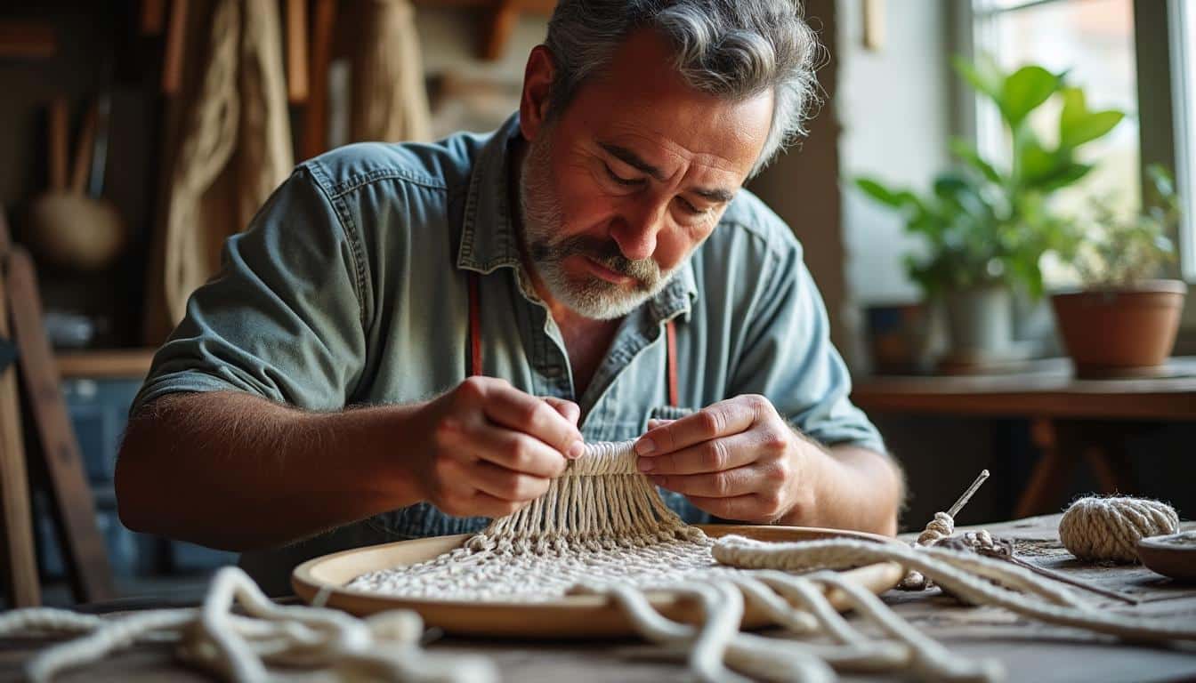 Cadre macramé avec torsade régulière artisanale : guide complet