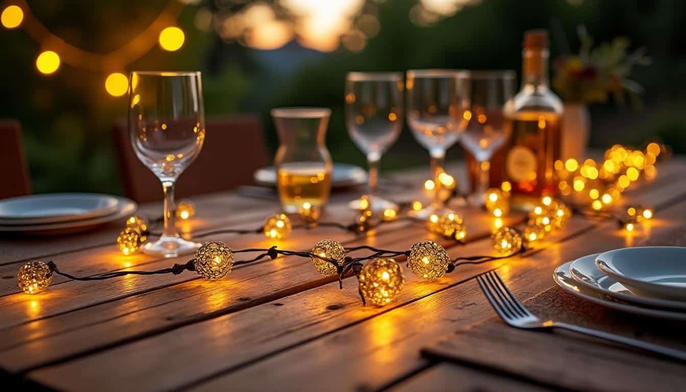 Guirlande lumineuse solaire en fil de cuivre : déco écolo et flexible