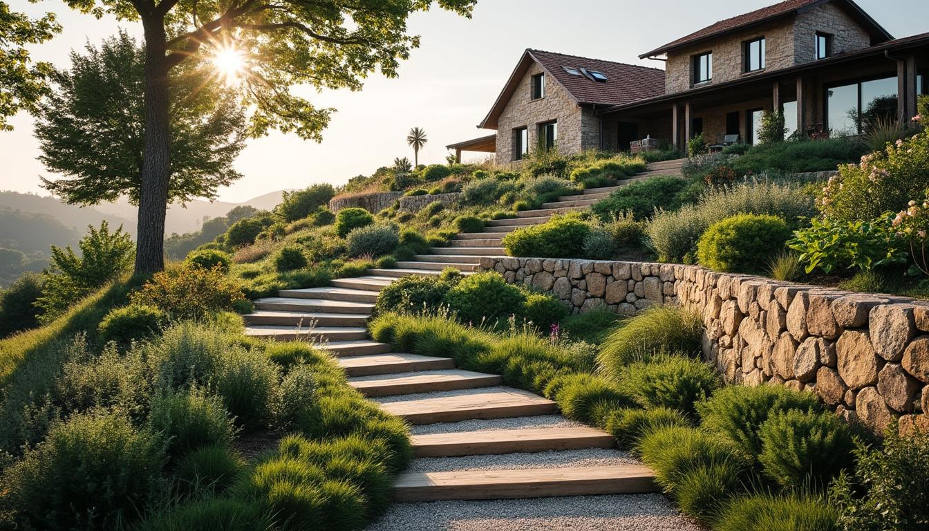 Aménagement du terrain en pente devant maison : conseils et techniques