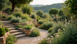 Jardin en palier : aménager un terrain en pente avec efficacité