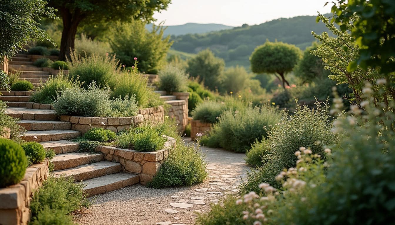 Jardin en palier : aménager un terrain en pente avec efficacité