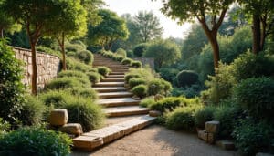 Aménagement de jardin en pente forte : techniques et conseils clés
