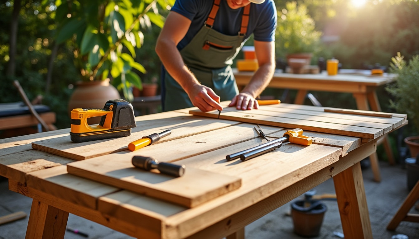 Plan pour la fabrication d’une table de jardin en bois : guide complet