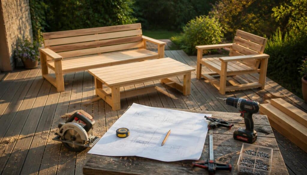 Plan pour fabriquer un salon de jardin en bois