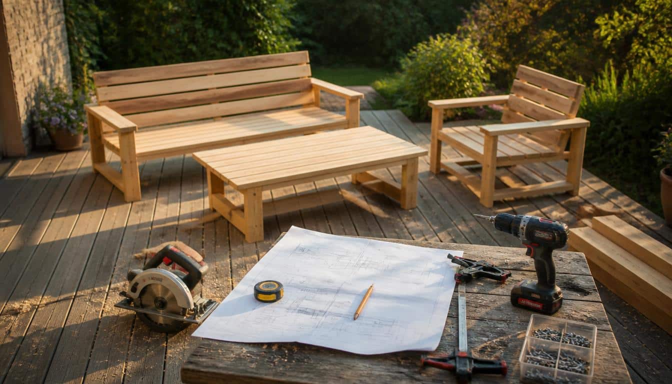 Plan pour fabriquer un salon de jardin en bois