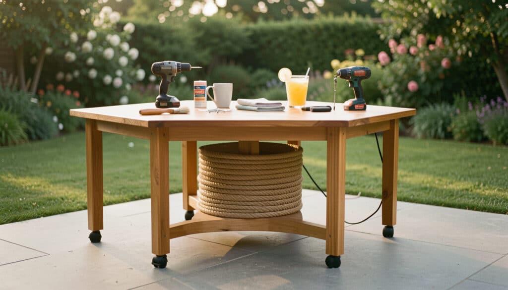 Transformer un touret en table de jardin étape par étape